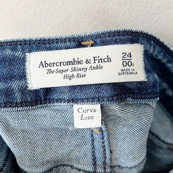 Abercrombie & Fitch Curve Love The Super Skinny Ankle High Rise Jeans 24 Short - Picture 7 of 14